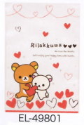 サンエックス　リラックマ「ハートがいっぱい」ラッピングバッグ（クリア）