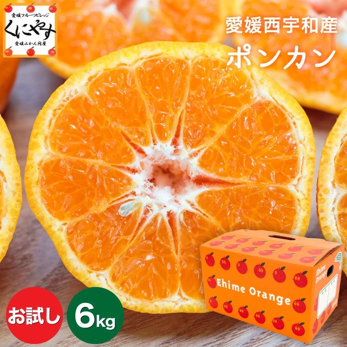 「お試し愛媛ポンカン3×2」【送料無料】【産地直送】お試し 愛媛産 ポンカン 6kg (3kg×2箱) みかんのように手で剥いてパクパクお手軽【1～5営業日以内発送予定】
