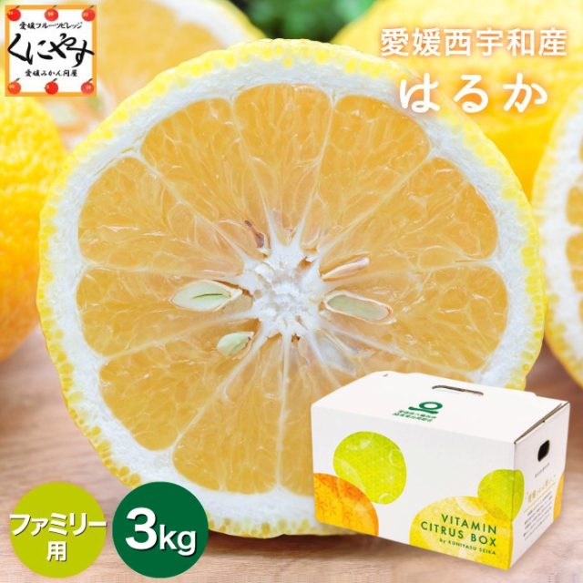 「ファミリー愛媛はるか3」【送料無料】【ギフト】【産地直送】ファミリー用 愛媛 西宇和産 はるか 3キロ/デコポンをレモン色にしたような外見【1～5営業日以内発送予定】