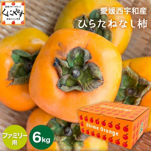 【予約品】9月下旬～10月上旬発送【送料無料】【ギフト】【産地直送】愛媛産ひらたねなし柿ファミリー用 6キロ/見た目綺麗のため贈答ＯＫ「ファミリーひらたね6」
