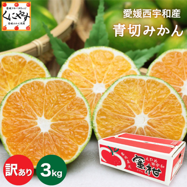 「訳あり青切みかん3」【送料無料】【訳あり】【産地直送】 訳あり愛媛西宇和産青切みかん 3キロ