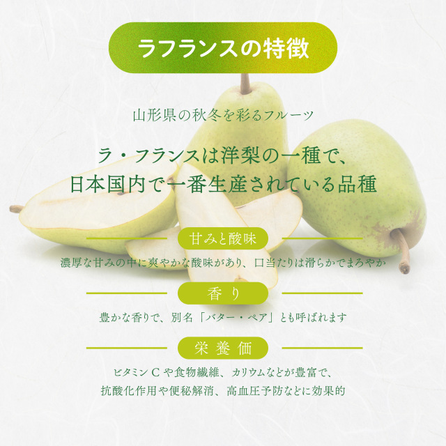 山形県特産！濃厚な甘さと柔らかい果肉が特徴のラフランスを産地直送で