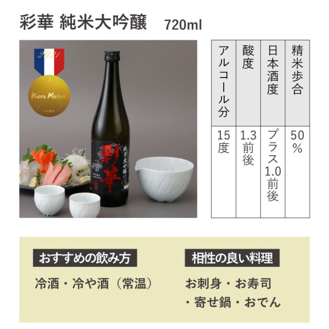 送料無料】【木桝付き】彩華 純米大吟醸・純米どぶろく 720ml