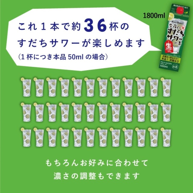 今夜のすだちサワーの素 ケース販売 1800ml×6本