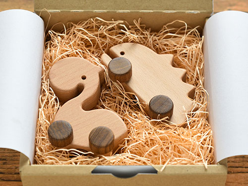 木のコロコロ 恐竜セット ペア ブータレブー 木のおもちゃ Kurabokko