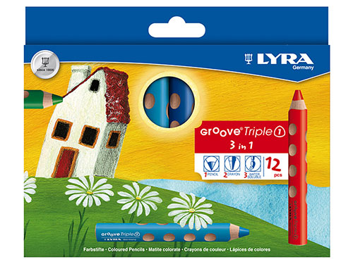 lyra トリプルX 2個セット 色鉛筆 グルーヴトリプルワン 6色セット LYRA｜木のおもちゃ KURABOKKO
