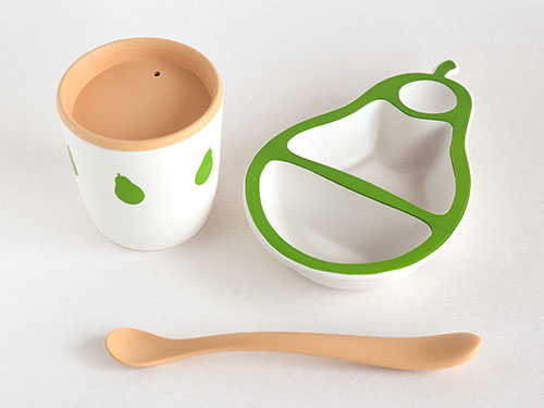 ベビー食器セット Mela りんごのお皿 Mastrogeppetto 木のおもちゃのお店 Kurabokko