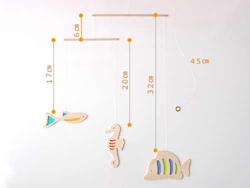 木製魚型モビール おもちゃ美術館