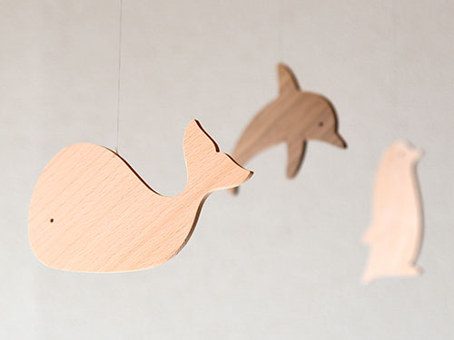 木製魚型モビール　おもちゃ美術館 木製魚型モビール おもちゃ美術館 木の形のおもちゃ