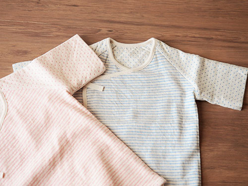 オーガニックコットン 接結ボーダー＆ドット 短肌着/天衣無縫