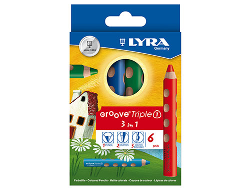 色鉛筆 グルーヴトリプルワン 6色セット/LYRA