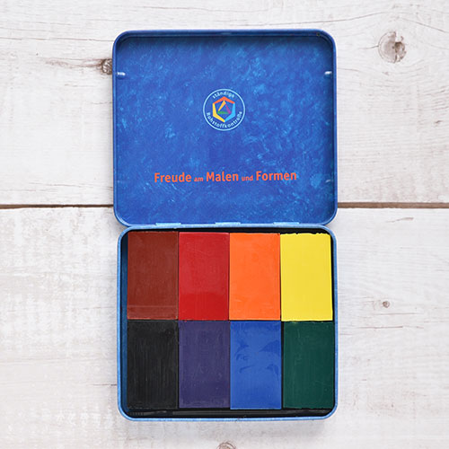 蜜蝋クレヨン ブロック8色カン(基本色)｜STOCKMAR