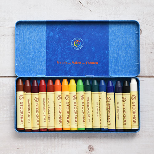 蜜蝋クレヨン スティック16色カン(基本色)｜STOCKMAR