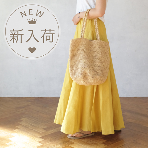Made In India 麻100 のリネンロングスカートは女性を美しく魅せて