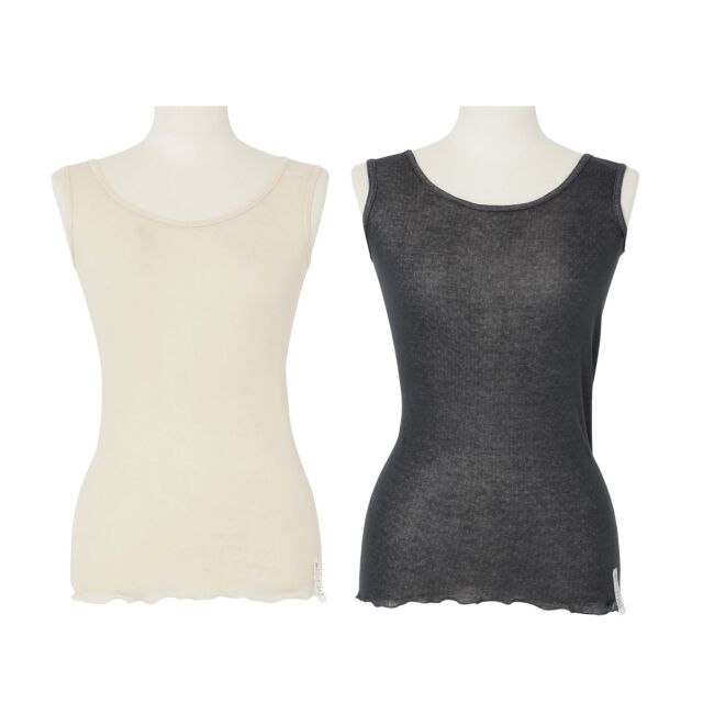 シルク＆オーガニックコットンのふわふわガーゼタンクトップ(全2色
