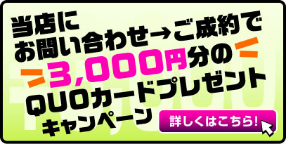 問い合わせで3000円QUOカード