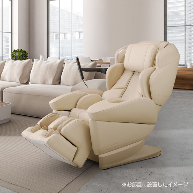 リクライニングマッサージチェア クリーム色 THRIVE（スライヴ） 【メーカー公式店】 マッサージチェア コンパクト