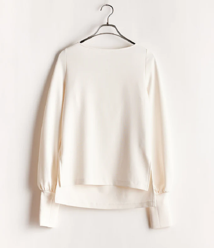 STELLA CIFFON　【定番】Georgette cardboard knit top ジョーゼット ダンボールニット トップ（トップベージュ） ST4-26504  #オケージョン