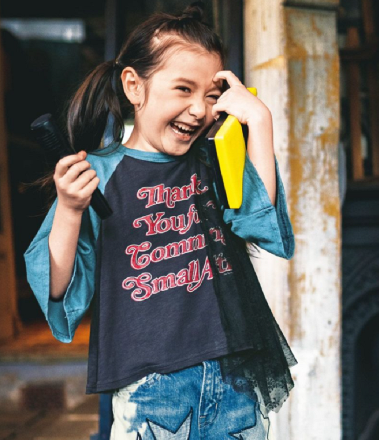 【50%OFF】Go To Hollywood　天竺 アシンメトリー Tシャツ　ブルー（140センチ）