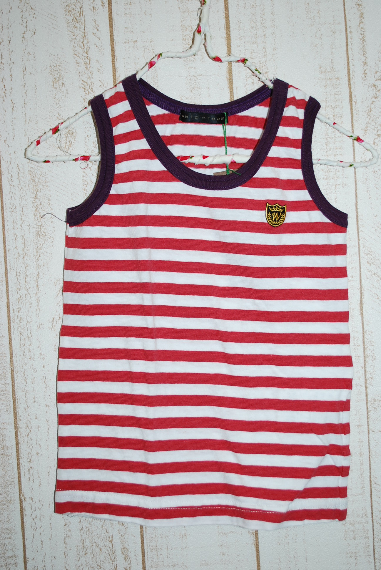 【80%OFF】WHIP CREAM 　グランコットボーダータンクトップ　レッド（100センチ）