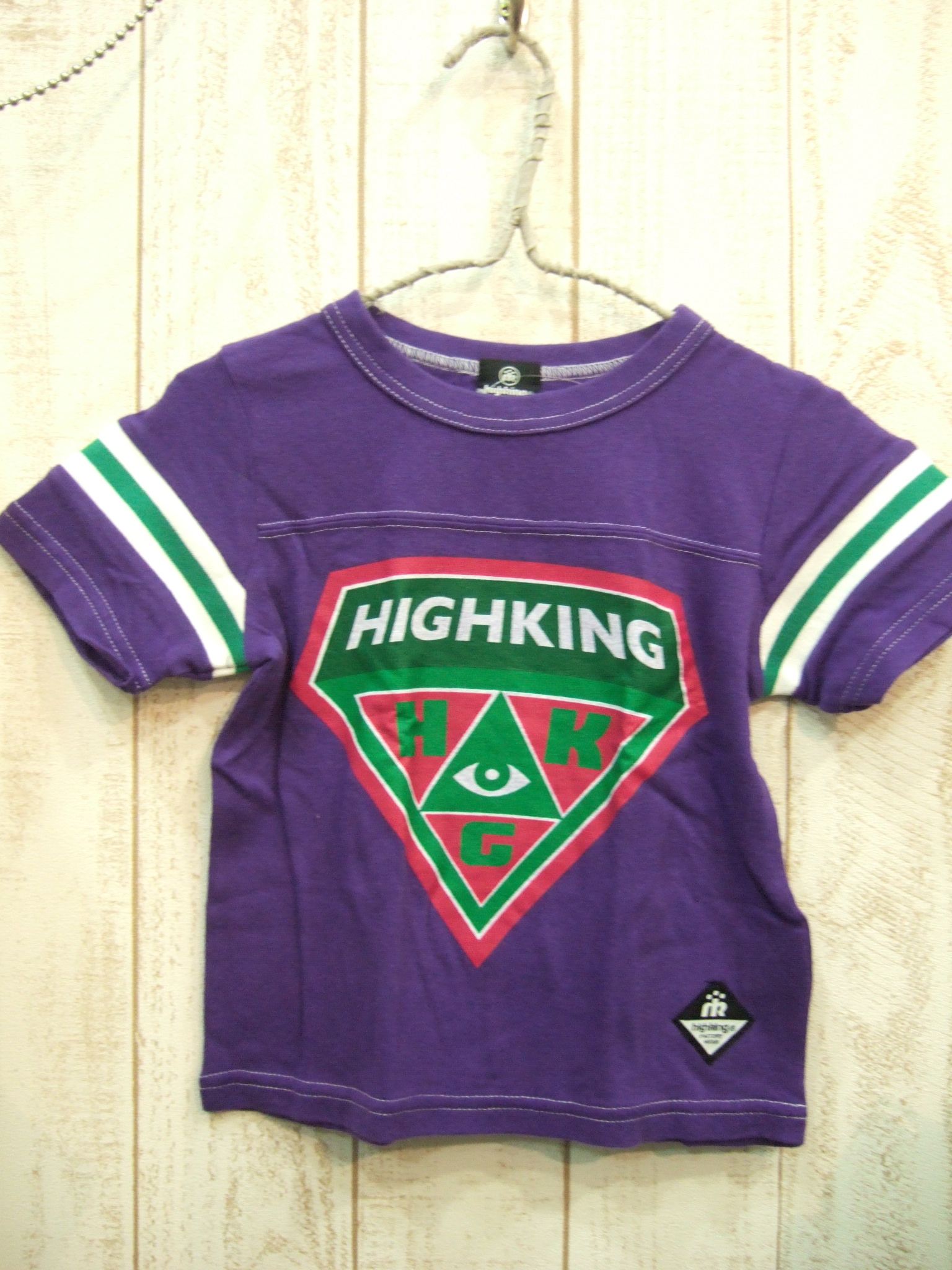 【80％OFF】highking　triangle shortsleeve パープル（100センチ）