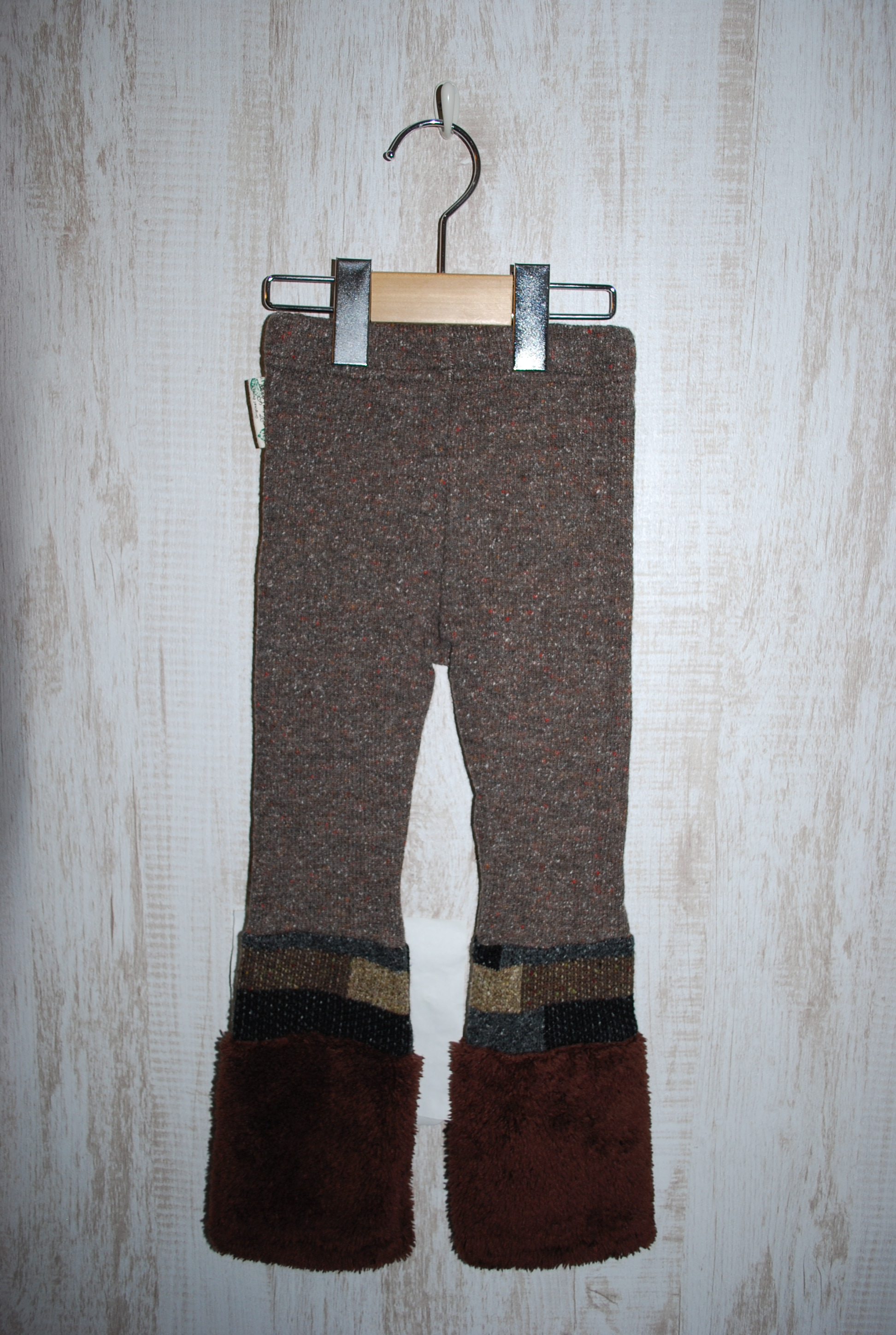 【80%OFF】Mein Heim　切り替えレギンス　ブラウン（110センチ）