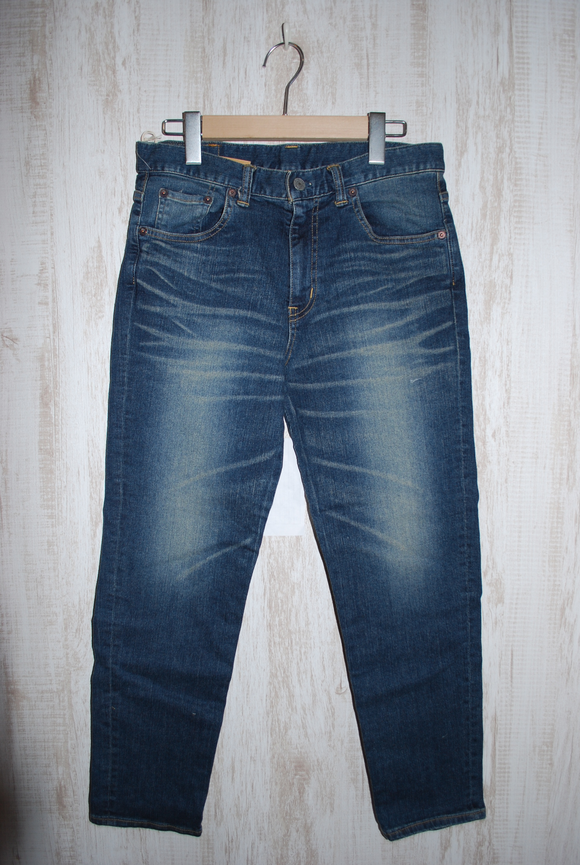 【50％OFF 】DEEP BLUE　10.5ozハイパーストレッチデニムスラウチアンクルパンツ（ブルー）