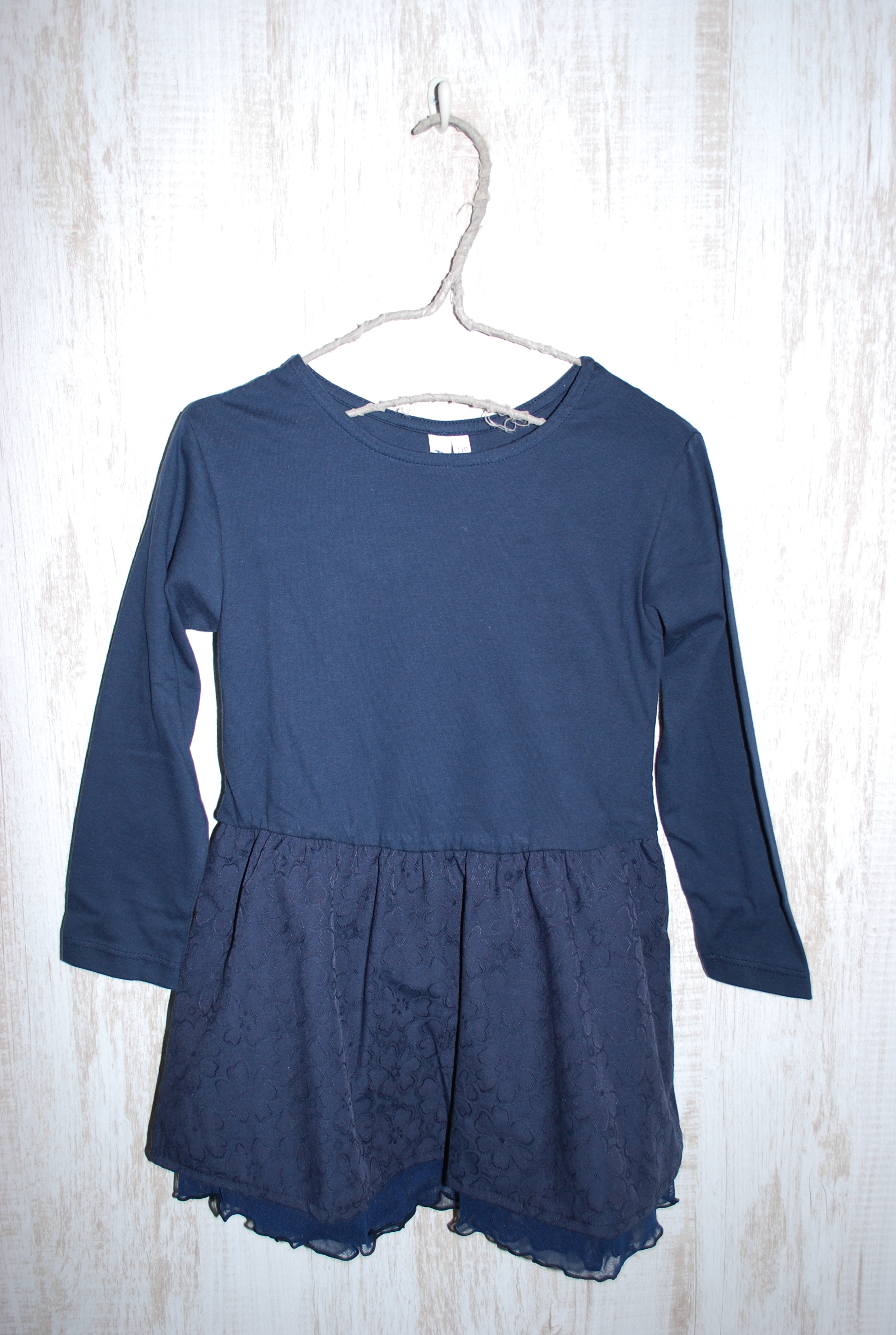 【70％OFF 】honey two　フラワージャガードワンピース　ネイビー（130センチ）