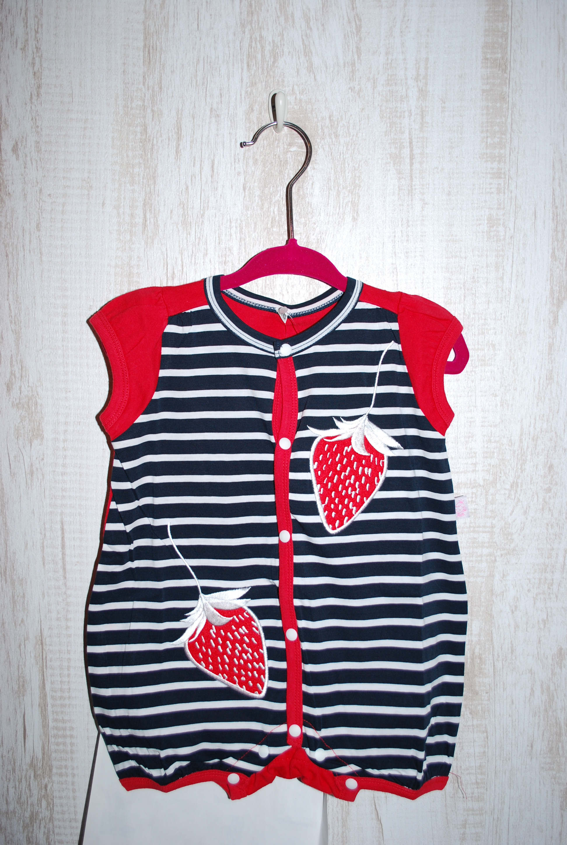 【60％OFF 】LaLaDress　babyリンロンパース　ネイビー×ボーダー（70センチ）
