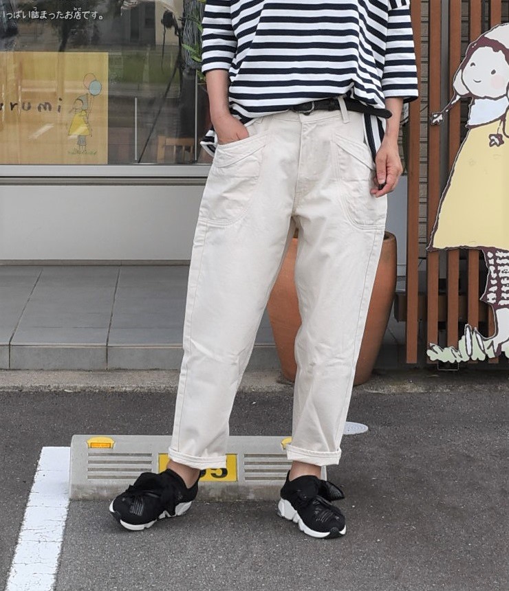 【30%OFF】DEEP BLUE　ワイドルーズガーデニングパンツ（キナリ）