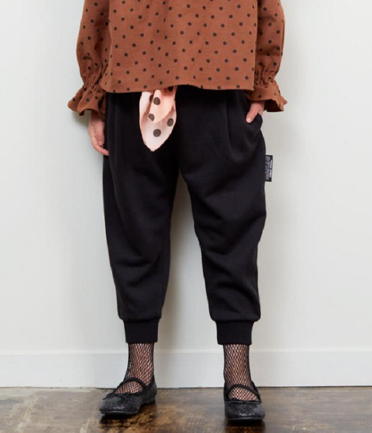 【50％OFF】NEEDLE WORKS　スカーフディテール ラウンジパンツ　ブラック（130センチ）　#NEEDLE WORKS_OFFICIAL TEAM_NEWO