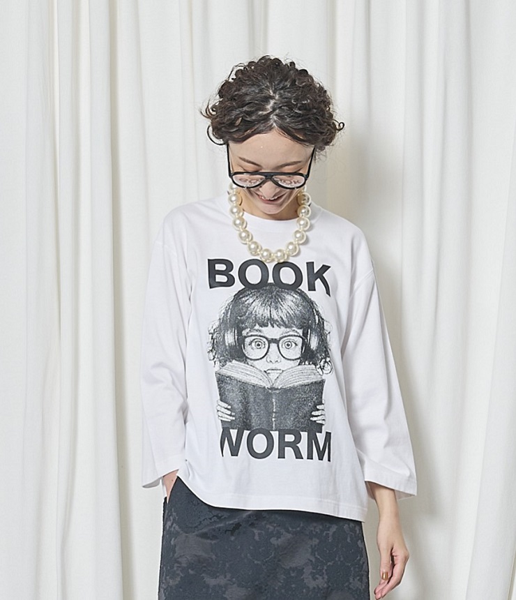 THOMAS MAGPIE　ロングスリーブTシャツ BOOK NORM（ホワイト）  2261854