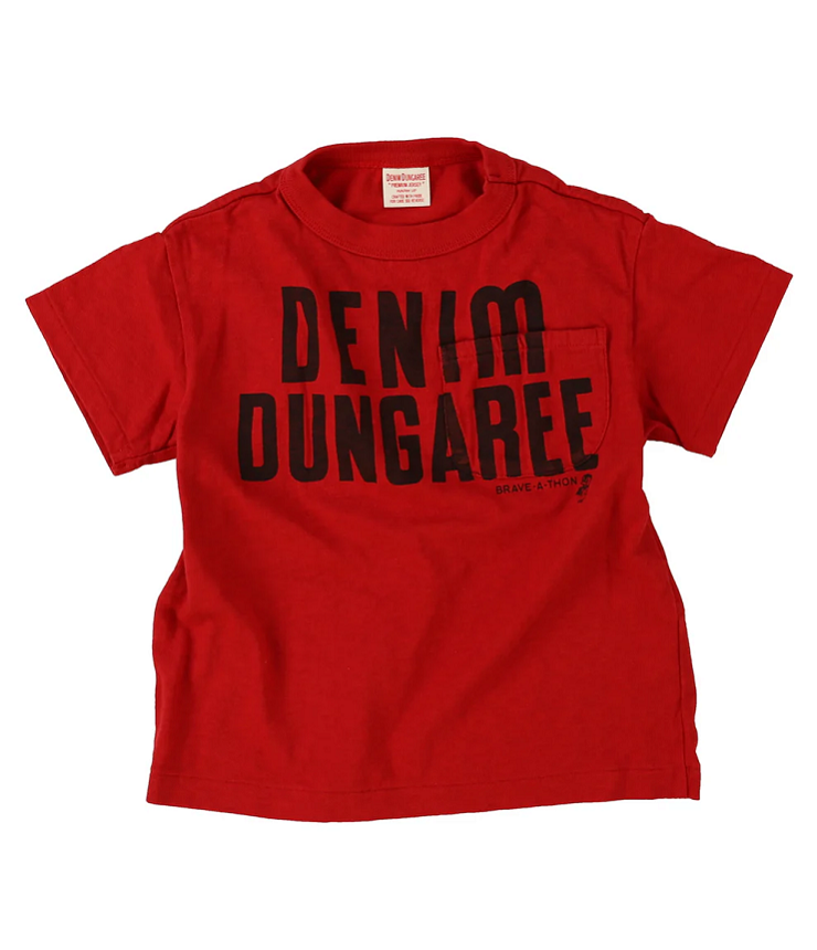 DENIM DUNGAREE　天竺 DD PENNIE  TEE　ダークレッド （105～125センチ）  22620405