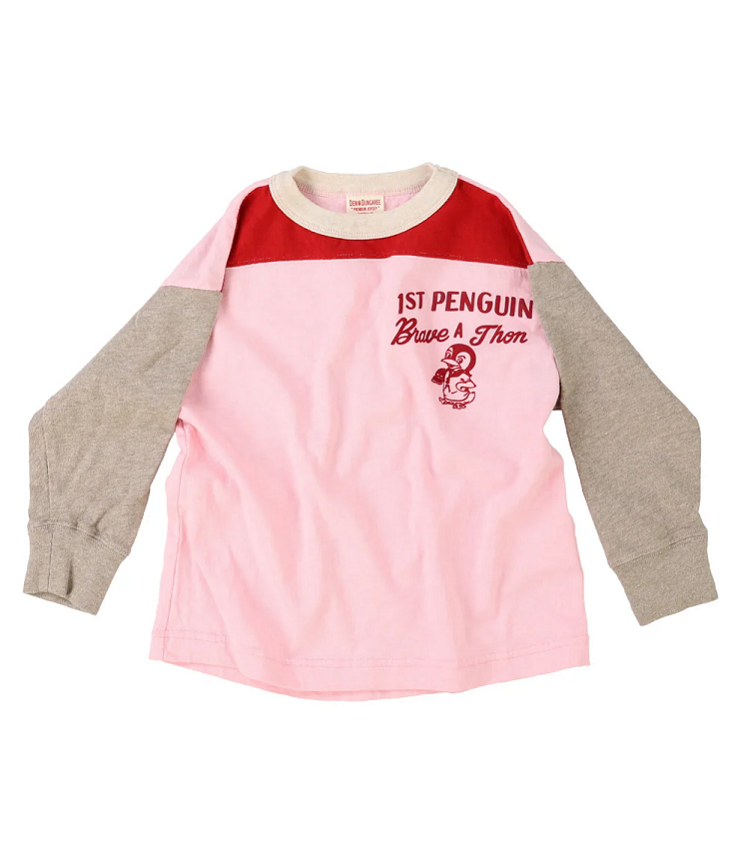 DENIM DUNGAREE　天竺 ワッペン PENNIE TEE　ライトピンク（105、125センチ）  22620410