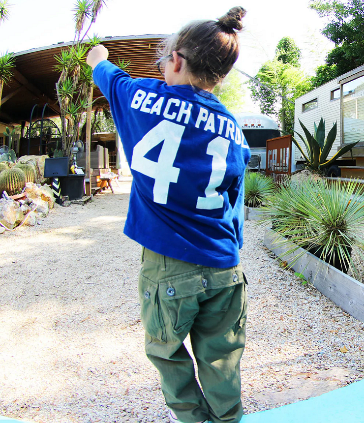 DENIM DUNGAREE　ビンテージ天竺 41 TEE　ブルー（105、115センチ）  22620414