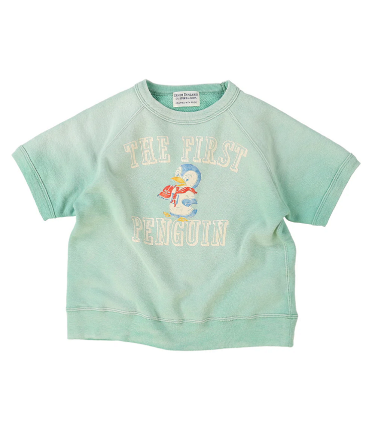 DENIM DUNGAREE　ビンテージ裏毛 PENNIE S/S スウェット　ライトグリーン（105、115センチ）  22620420