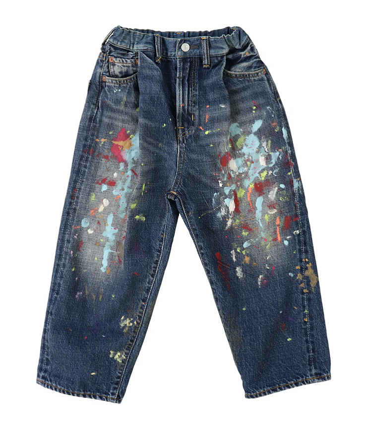 DENIM DUNGAREE　エアリーデニム ヨゴシ 5P ロングパンツ　ブルー（115、125センチ）  22620624