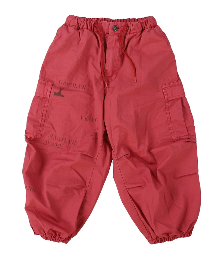 DENIM DUNGAREE　アンティークウェザー カーゴパンツ　ダークレッド（115、125センチ）  22620629