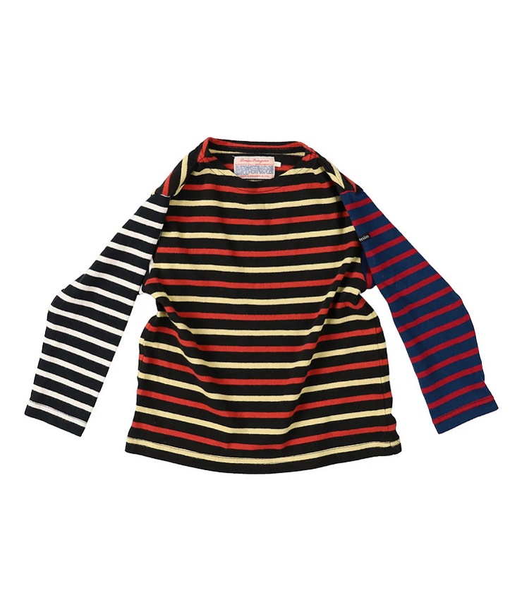 DENIM DUNGAREE　ボーダー天竺 ボートネック L/S TEE　クレイジー2（105～125センチ）  22680428