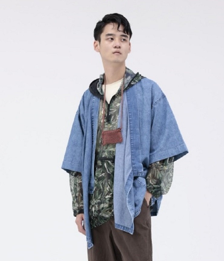 【50%OFF】ARCH&LINE　LIGHT DENIM SAMUE ライトデニム 作務衣 甚平　オーシャン（145～155センチ）