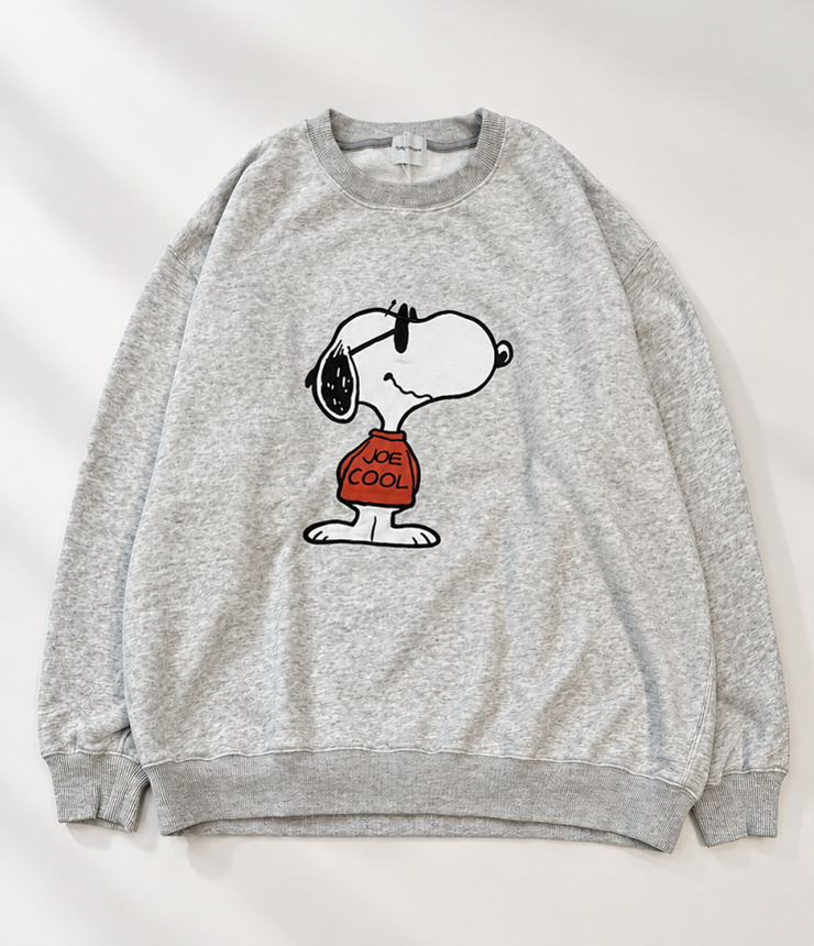 GROOVY COLORS　ウラケ SNOOPY JOE COOLスウェット　グレー（メンズ） 42681471  #165センチ以上