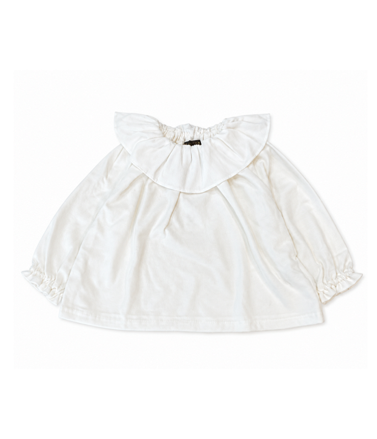 WHIP CREAM 　フリルトップス　オフホワイト（80、90センチ） 352066 #WHIP CREAM_Creme Chantilly