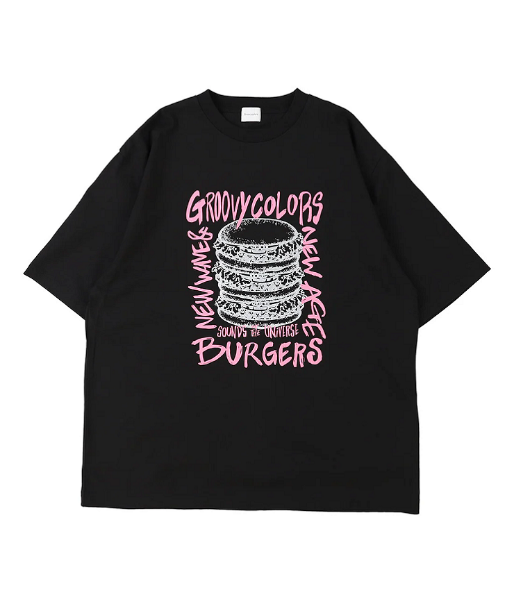 GROOVY COLORS　天竺 GRAFFITI BURGER Tシャツ　ブラック（メンズ） 42620428  #165センチ以上