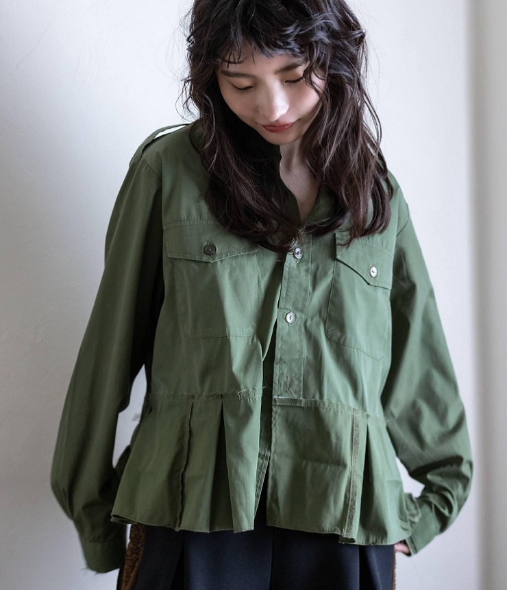 REHERSALL　タックフリル フィールドシャツ  AT-275