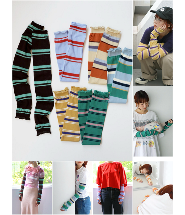 KIVISDOU　UVカット マルチボーダー  アームカバー  k61102 #KIVIS DOU_TAWARA #UV対策