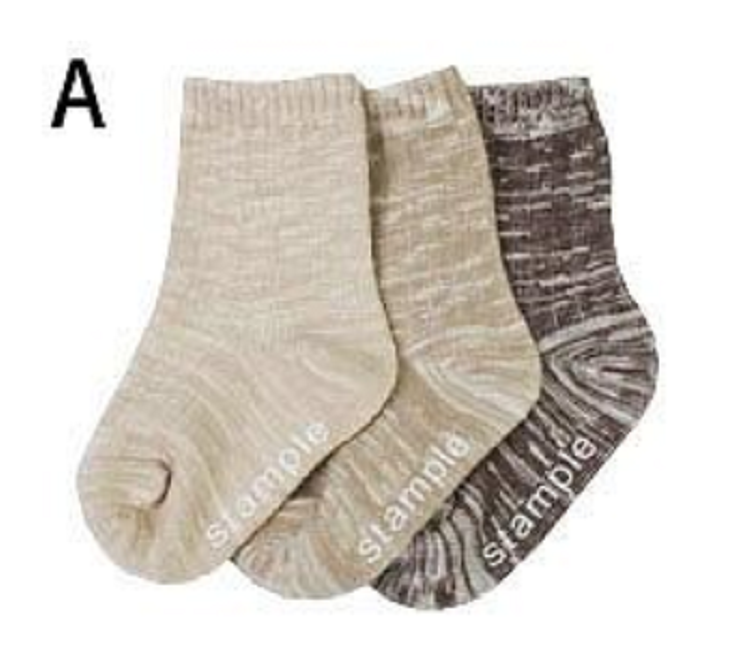 【定番商品】stample  マーブルクルーソックス3足組（13～21センチ）