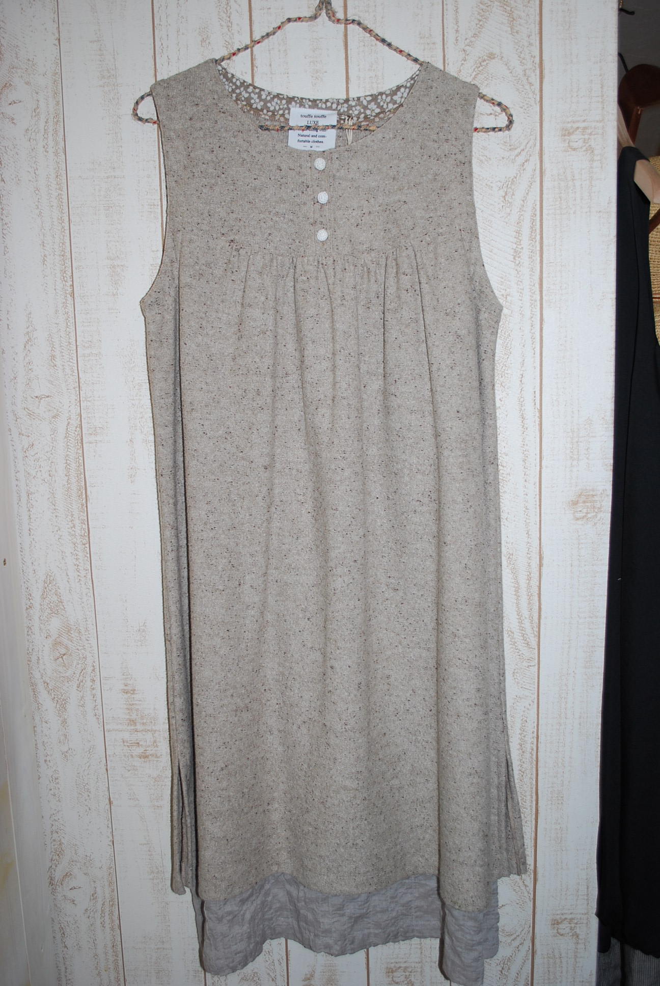 【80%OFF】touffe touffe LUXE　混麻ネップワンピース（ベージュ）