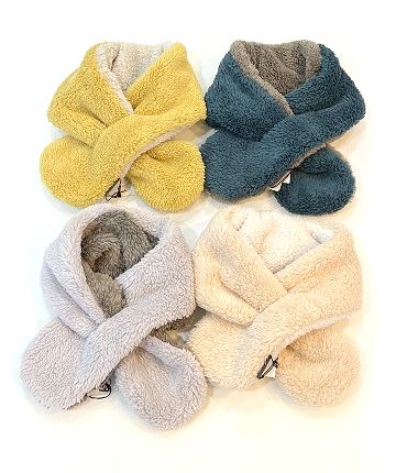 【40%OFF】WHIP CREAM 　ベアボア リバーシブル マフラー #WHIP CREAM_Creme Chantilly