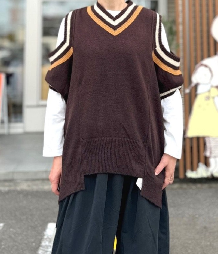 【40%OFF】Go To Hollywood　リメイク ニット プルオーバー　ブラウン（レディース）