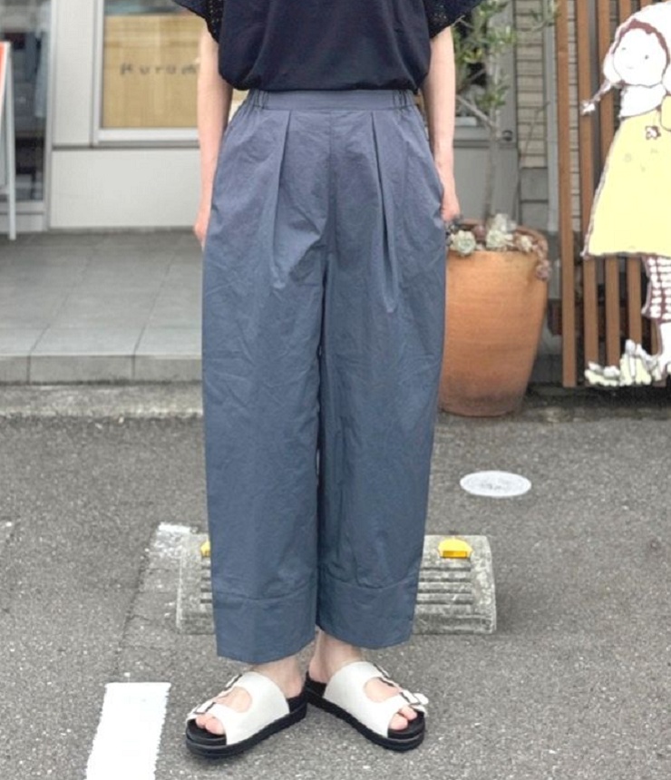 chloro sister  綿麻ツイル タックパンツ（チャコール） CS4484  #chloro sister_toujours ensemble